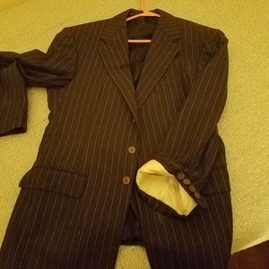Grey chalk stripe suit jacket